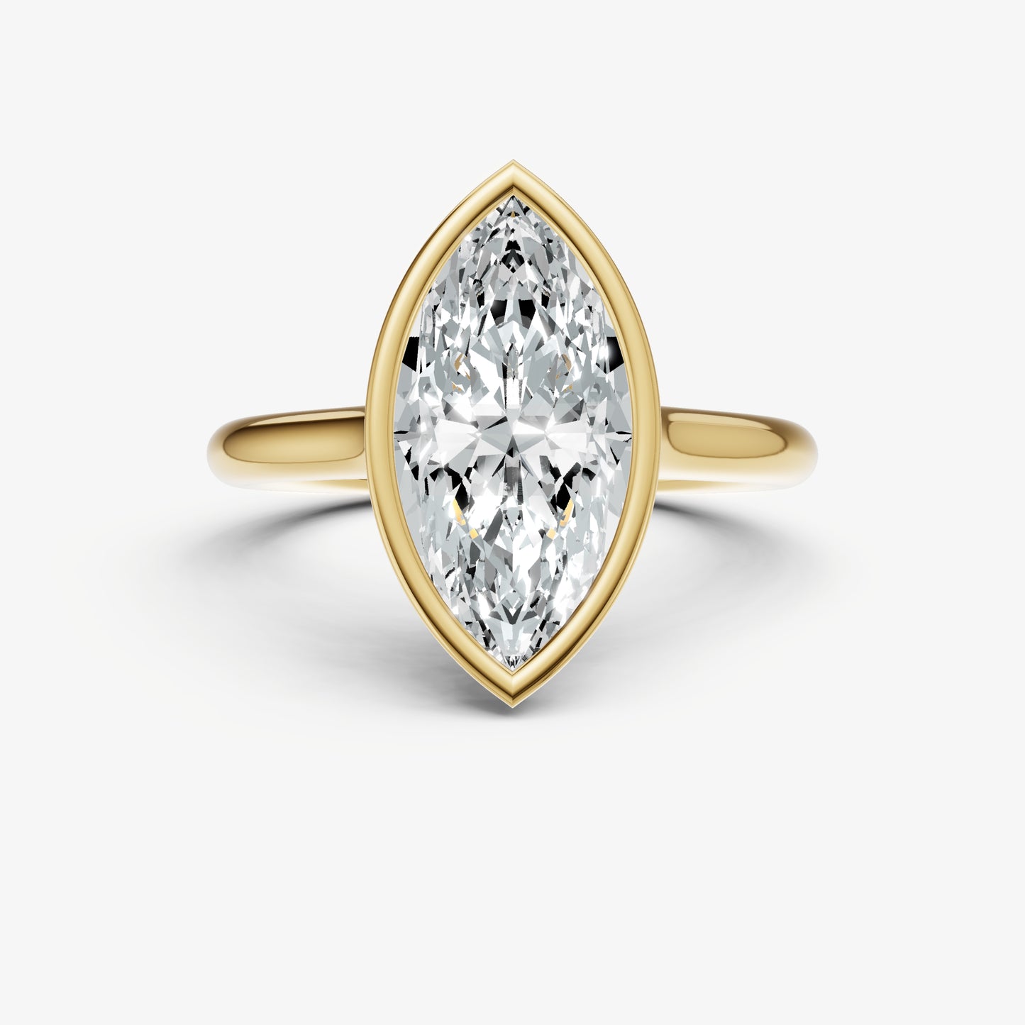 Marquise Bezel Set Cathedral Set Engagement Ring