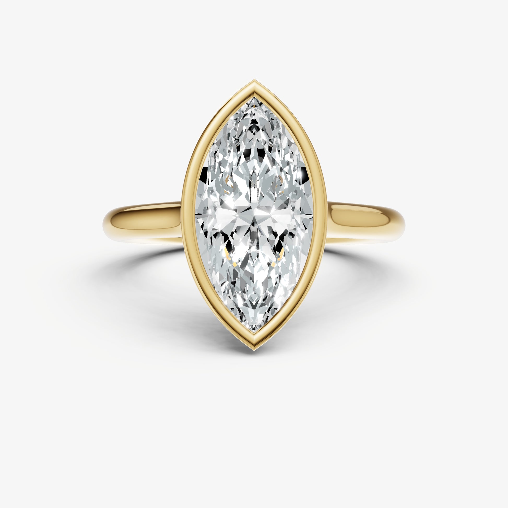 Marquise Bezel Set Cathedral Set Engagement Ring