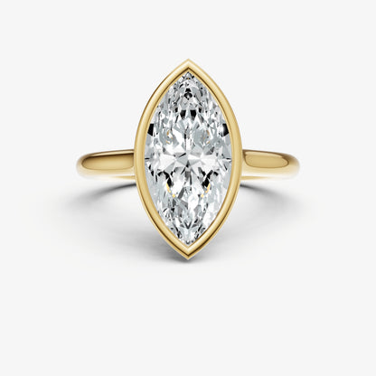 Marquise Bezel Set Cathedral Set Engagement Ring