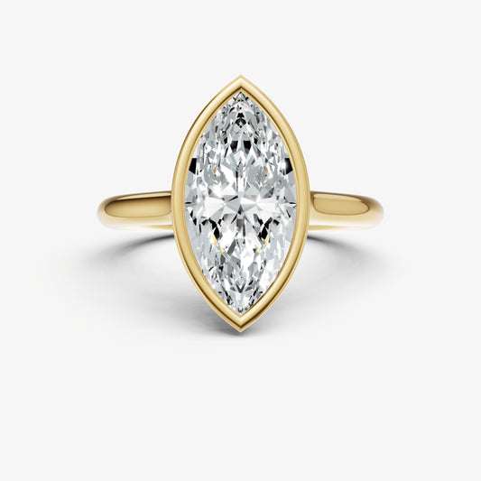 Marquise Bezel Set Cathedral Set Engagement Ring