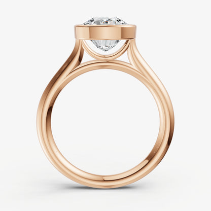 Old Miner Bezel Set Cathedral Set Engagement Ring