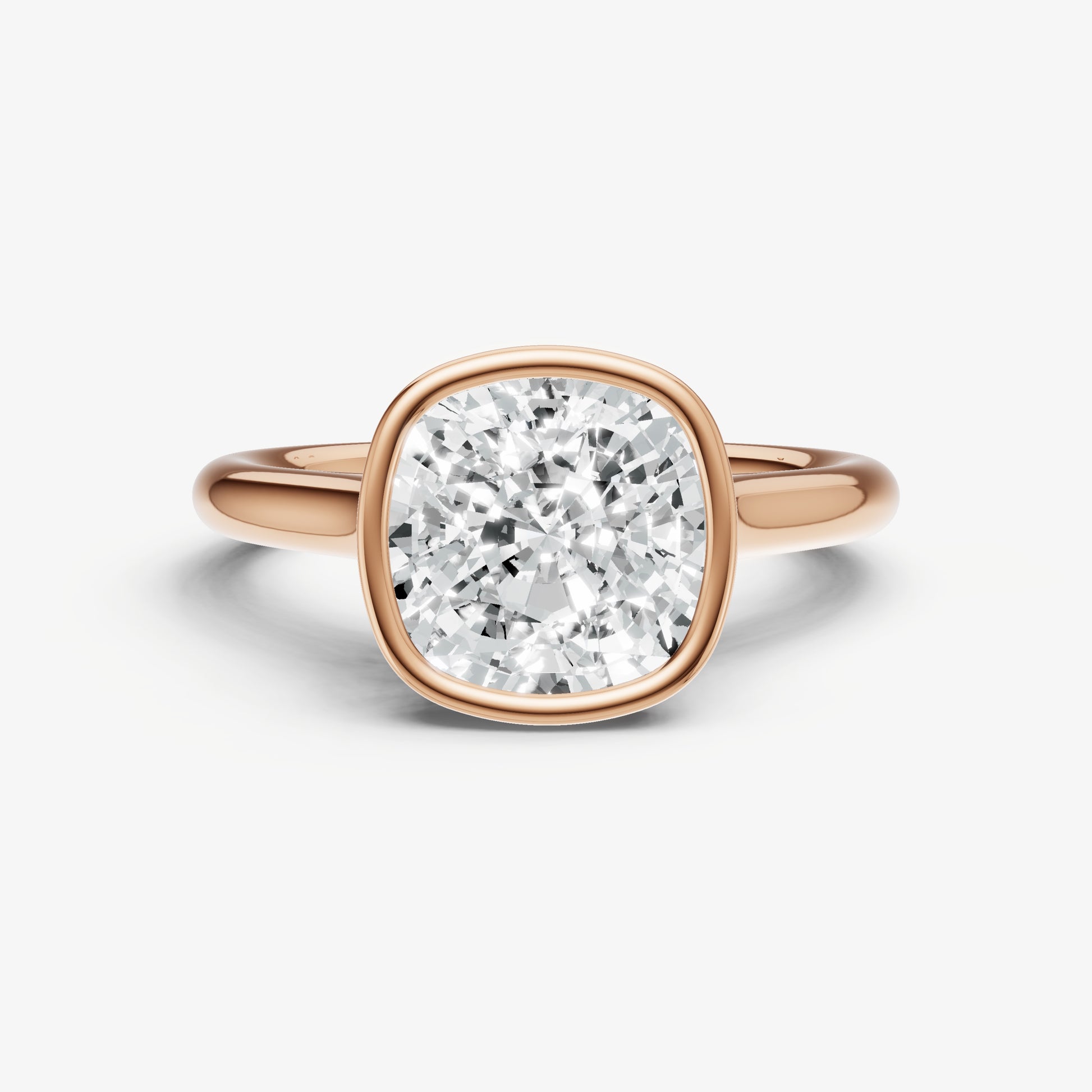 Old Miner Bezel Set Cathedral Set Engagement Ring