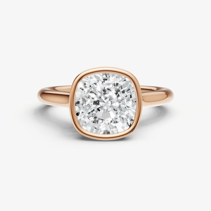 Old Miner Bezel Set Cathedral Set Engagement Ring