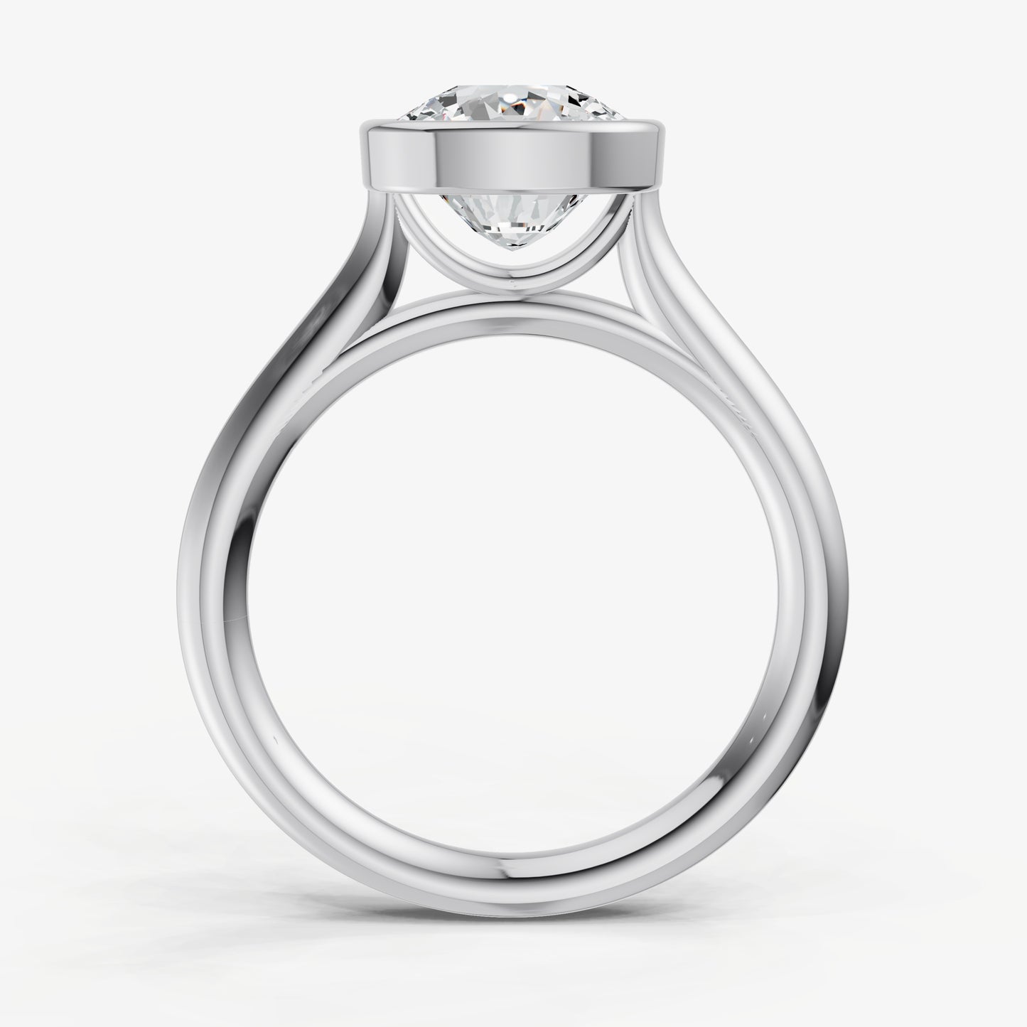 Old Miner Bezel Set Cathedral Set Engagement Ring