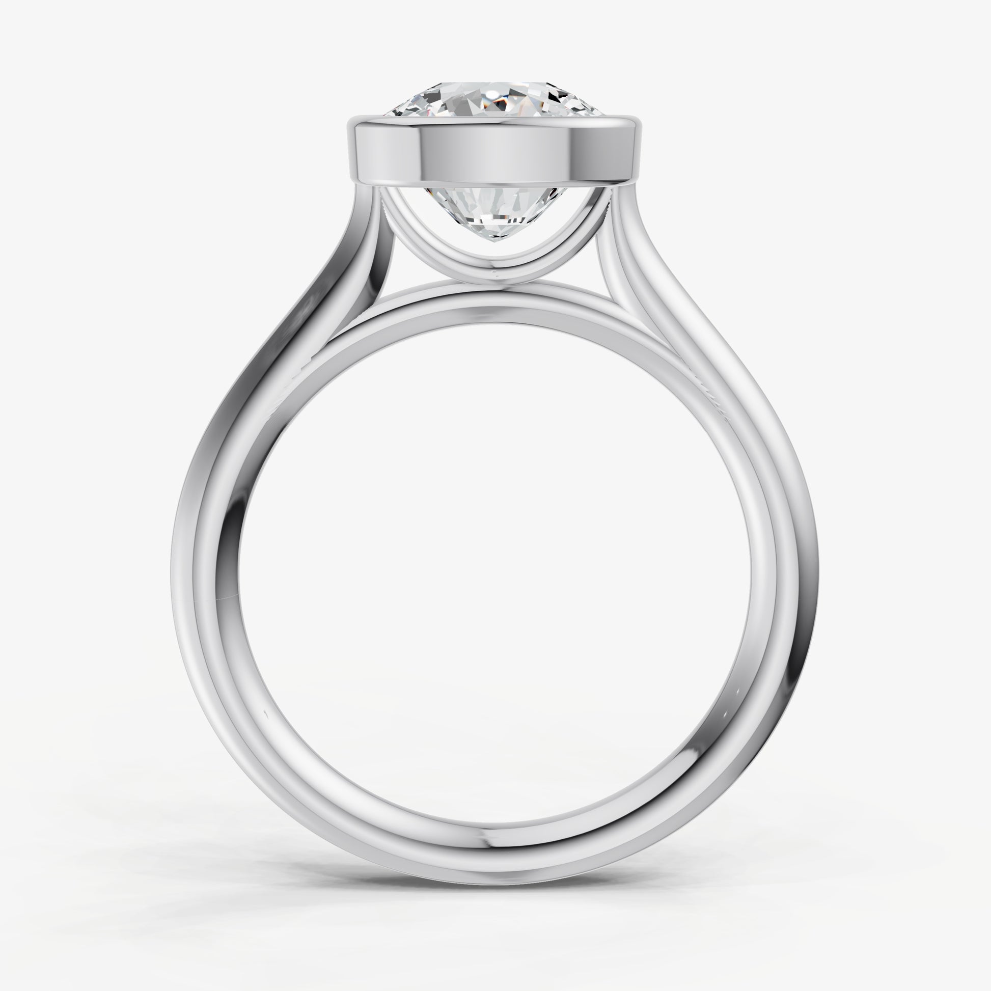 Old Miner Bezel Set Cathedral Set Engagement Ring