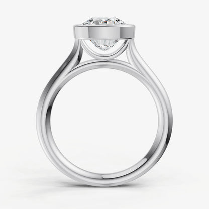 Old Miner Bezel Set Cathedral Set Engagement Ring