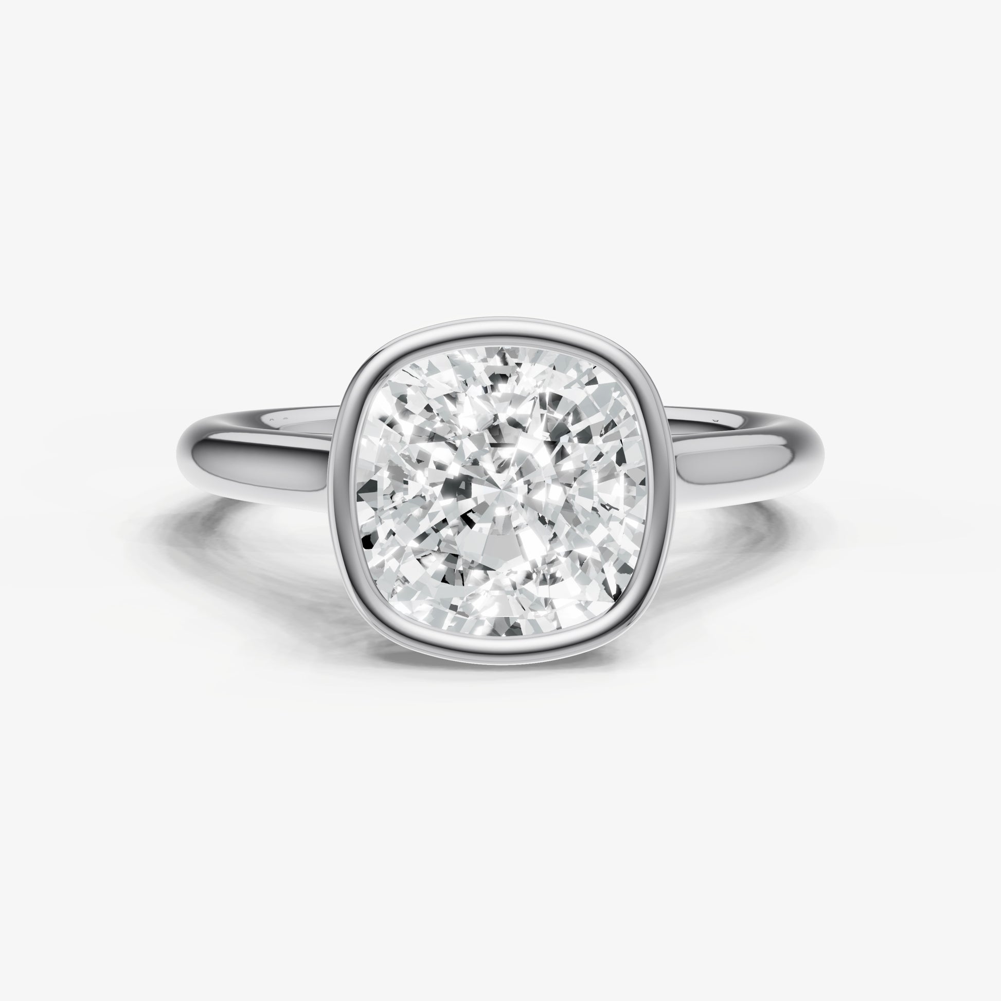 Old Miner Bezel Set Cathedral Set Engagement Ring