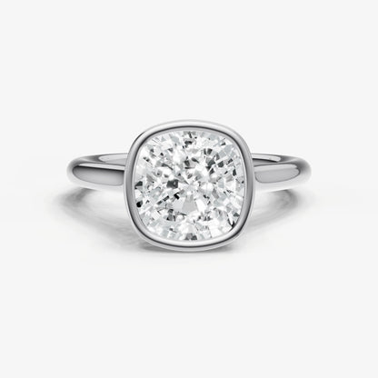 Old Miner Bezel Set Cathedral Set Engagement Ring