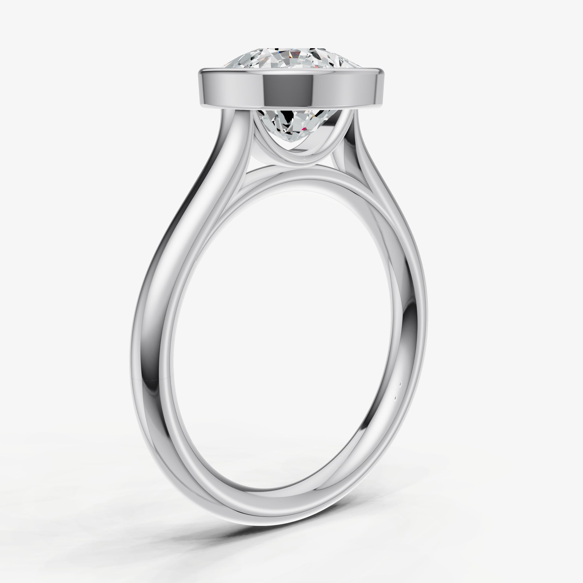 Old Miner Bezel Set Cathedral Set Engagement Ring