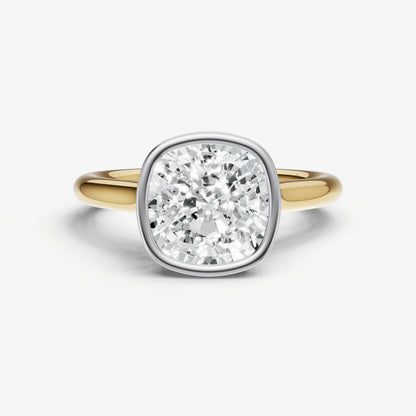 Old Miner Bezel Set Cathedral Set Engagement Ring