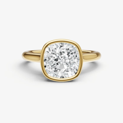 Old Miner Bezel Set Cathedral Set Engagement Ring