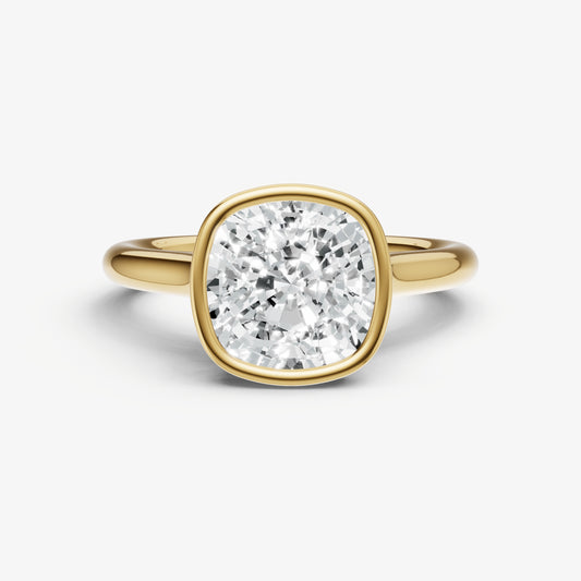 Old Miner Bezel Set Cathedral Set Engagement Ring