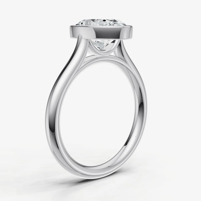 Oval Bezel Set Cathedral Set Engagement Ring