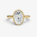 Oval Bezel Set Cathedral Set Engagement Ring