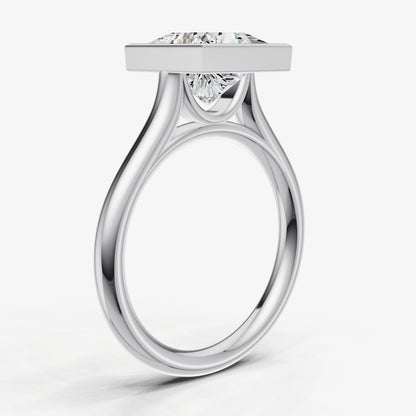 Princess Bezel Set Cathedral Set Engagement Ring