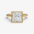 Princess Bezel Set Cathedral Set Engagement Ring