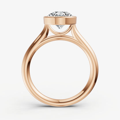Pear Bezel Set Cathedral Set Engagement Ring