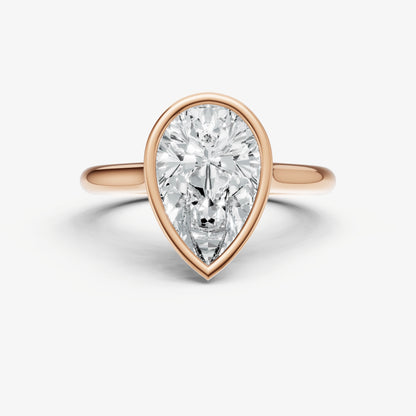 Pear Bezel Set Cathedral Set Engagement Ring