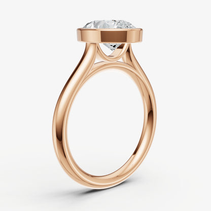 Pear Bezel Set Cathedral Set Engagement Ring