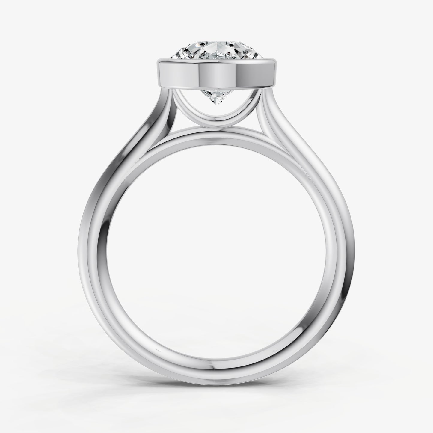 Pear Bezel Set Cathedral Set Engagement Ring