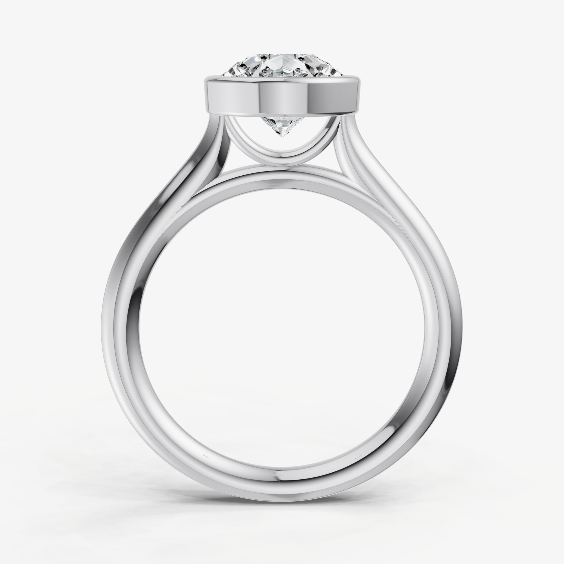 Pear Bezel Set Cathedral Set Engagement Ring