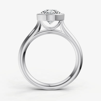 Pear Bezel Set Cathedral Set Engagement Ring
