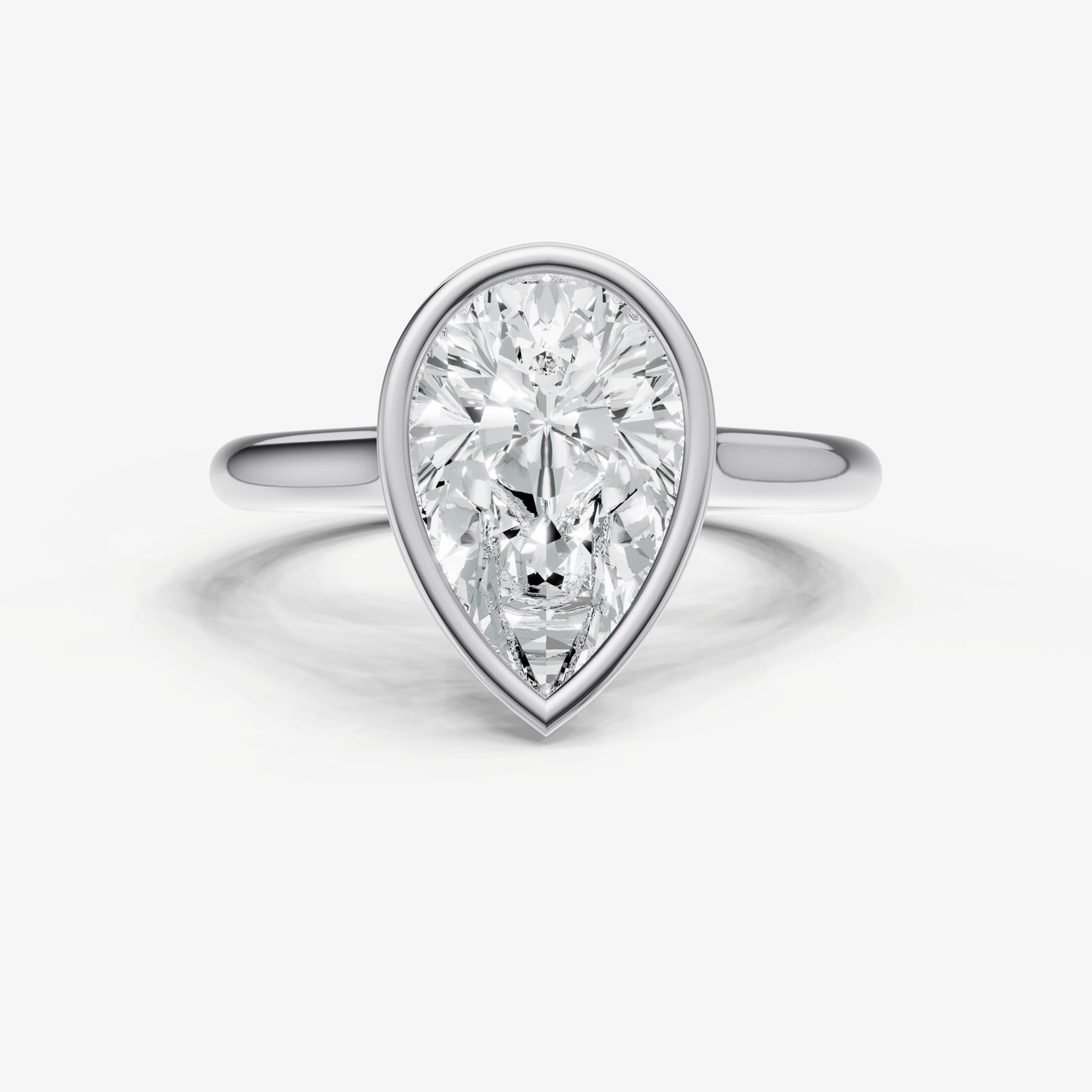 Pear Bezel Set Cathedral Set Engagement Ring