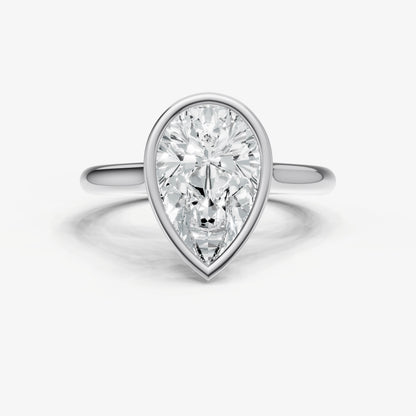 Pear Bezel Set Cathedral Set Engagement Ring