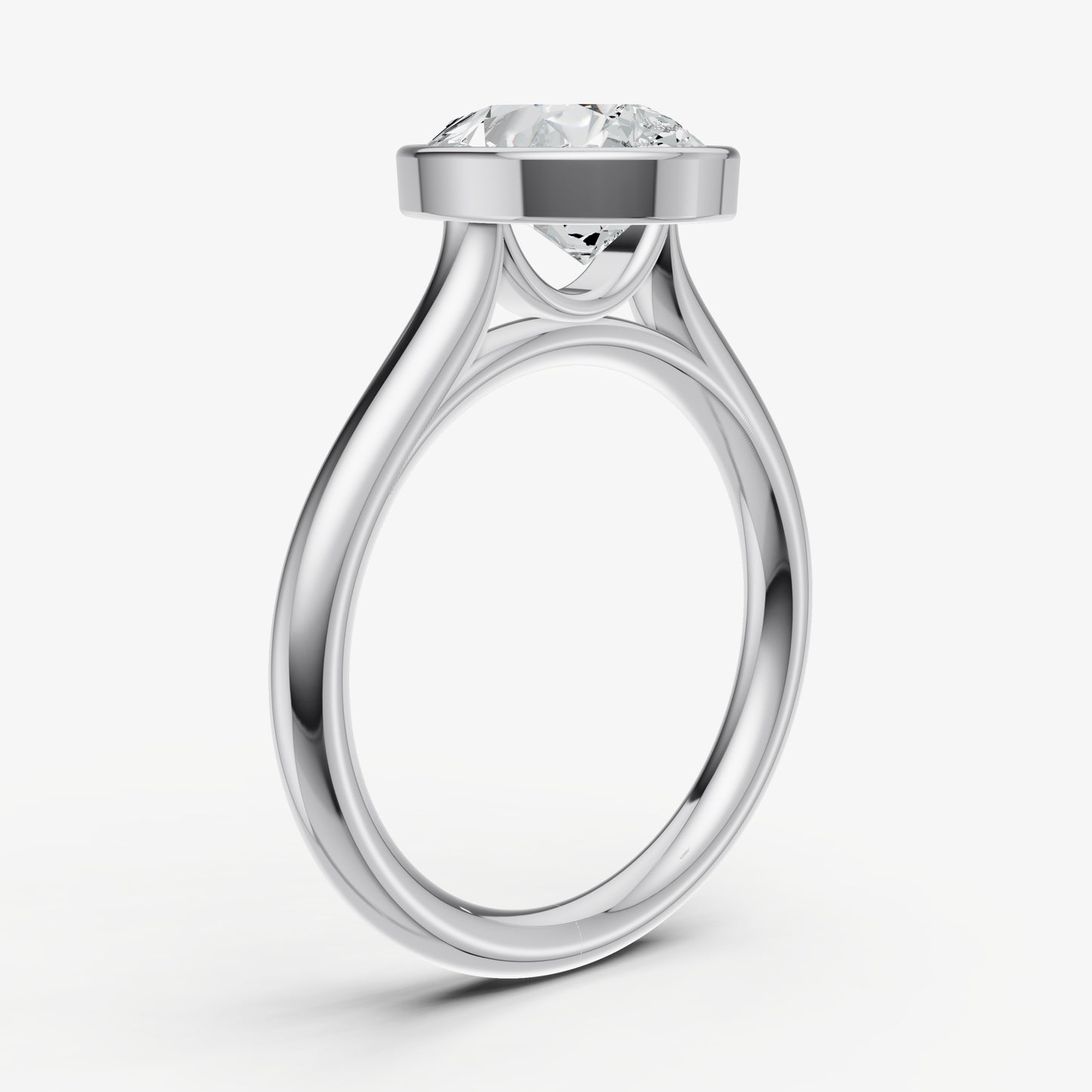 Pear Bezel Set Cathedral Set Engagement Ring