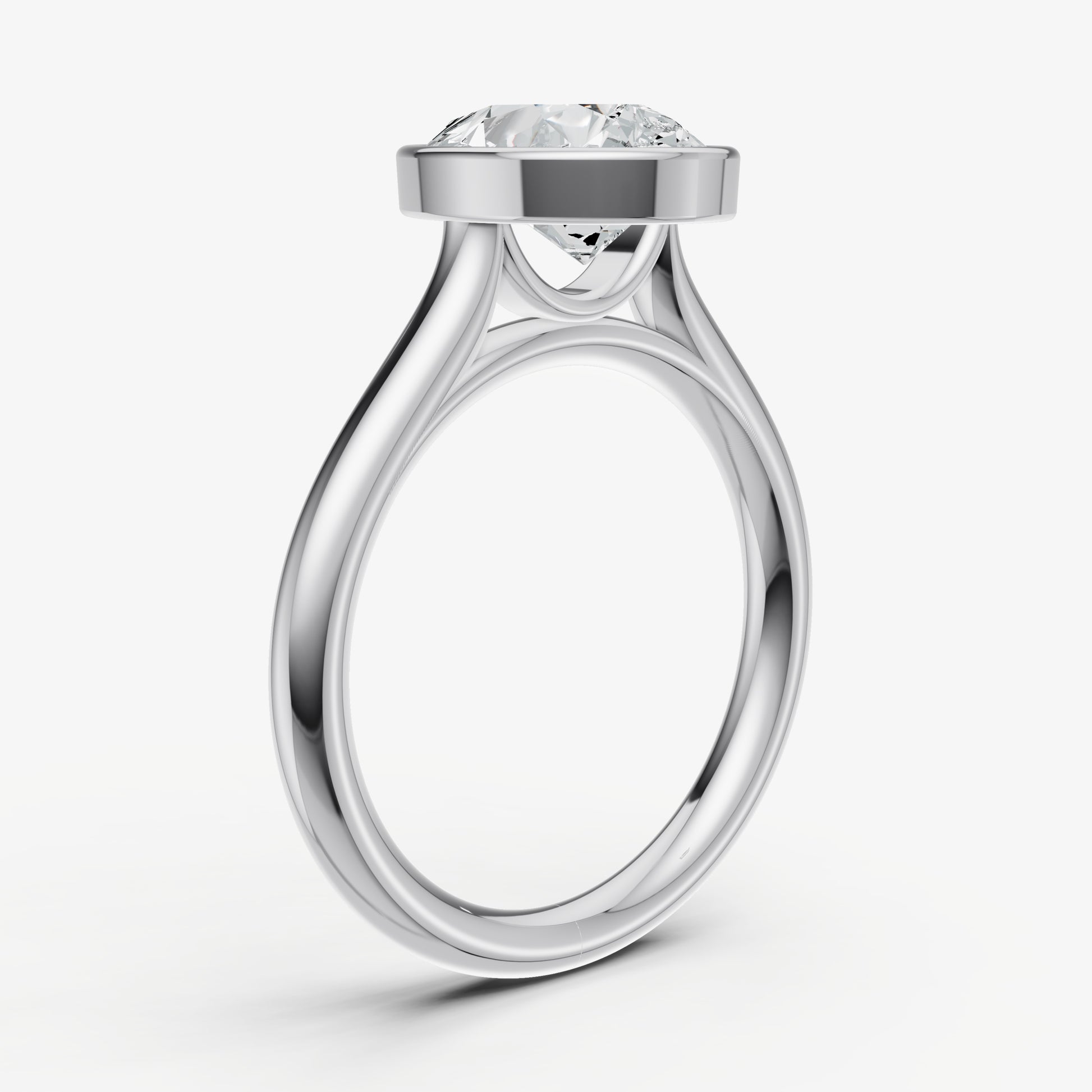 Pear Bezel Set Cathedral Set Engagement Ring