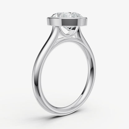 Pear Bezel Set Cathedral Set Engagement Ring