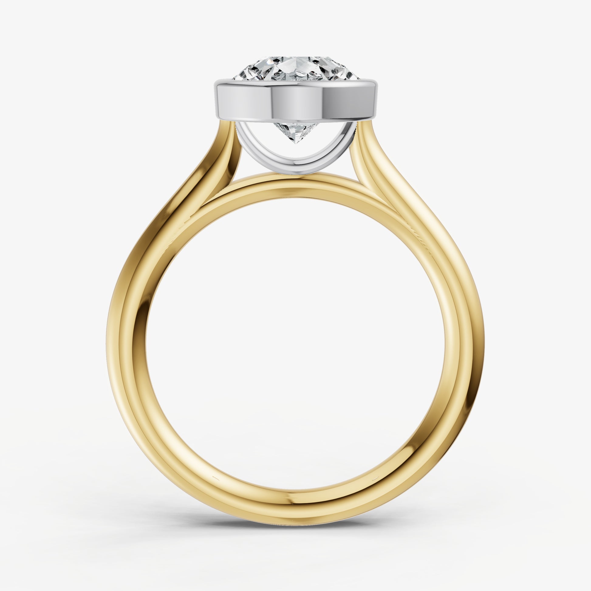 Pear Bezel Set Cathedral Set Engagement Ring