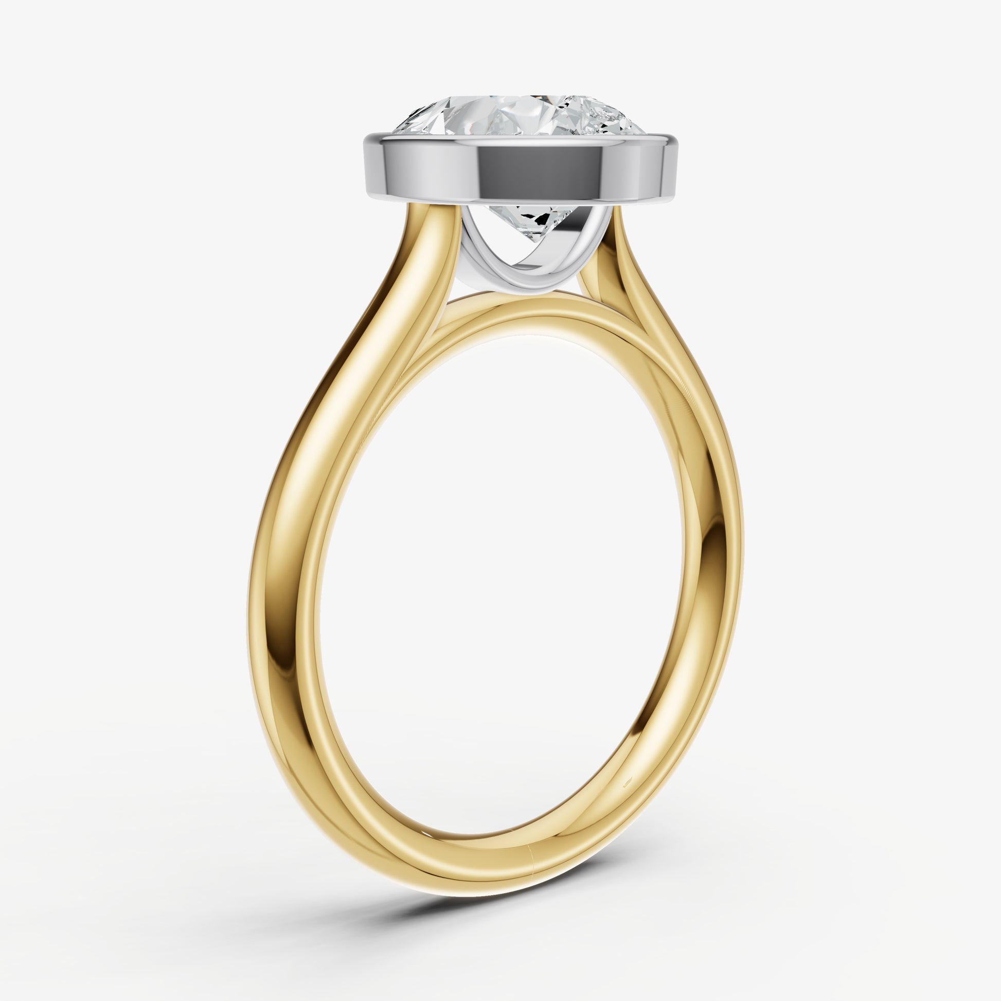 Pear Bezel Set Cathedral Set Engagement Ring