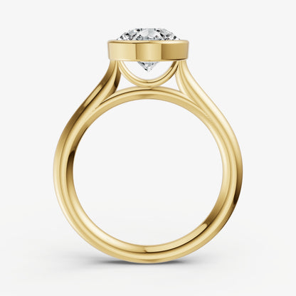 Pear Bezel Set Cathedral Set Engagement Ring
