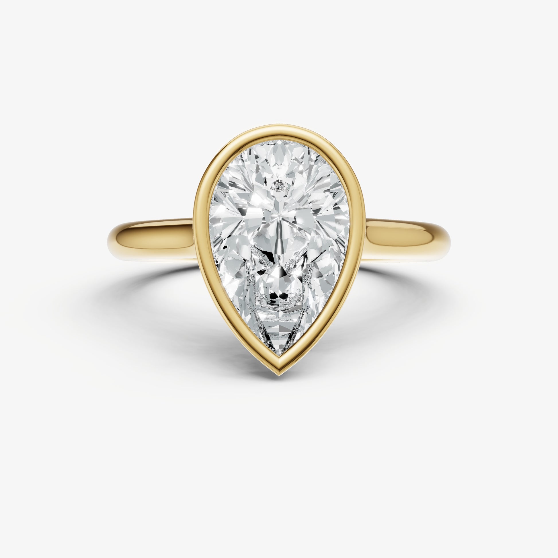 Pear Bezel Set Cathedral Set Engagement Ring