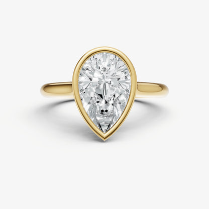 Pear Bezel Set Cathedral Set Engagement Ring