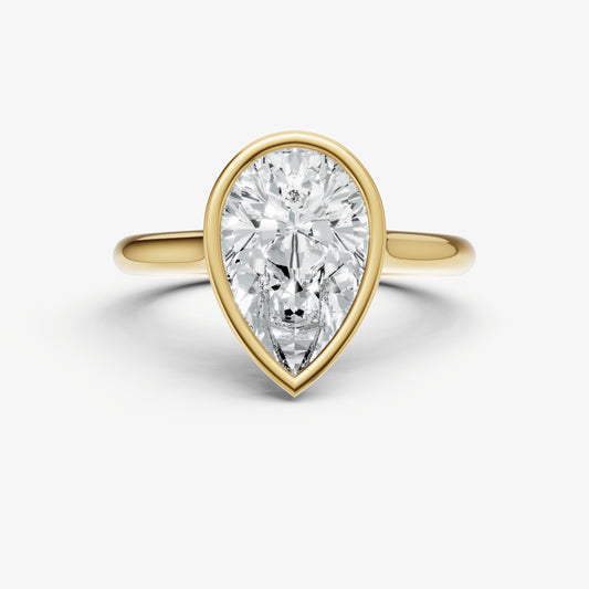 Pear Bezel Set Cathedral Set Engagement Ring