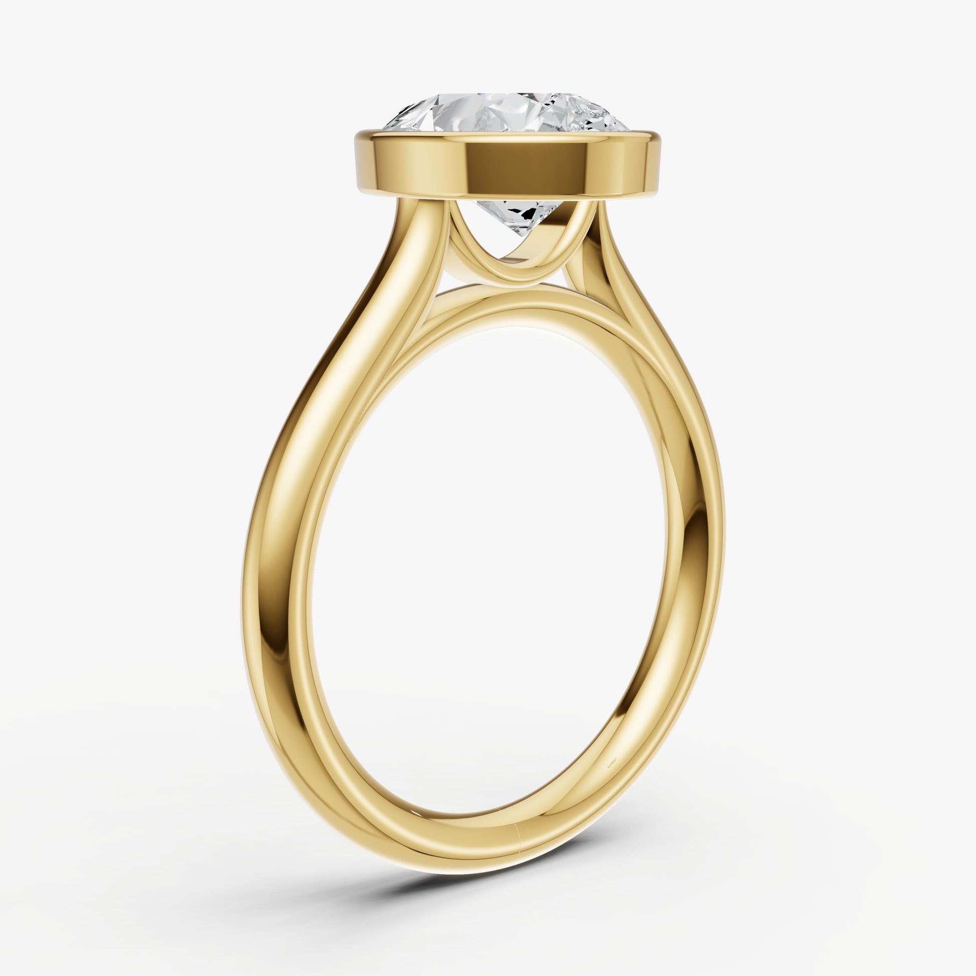 Pear Bezel Set Cathedral Set Engagement Ring