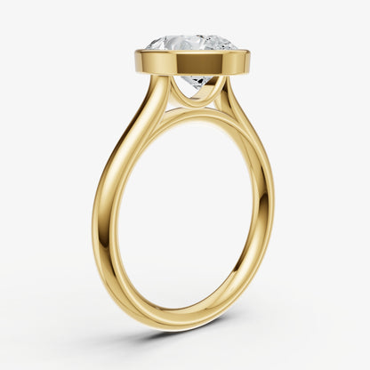 Pear Bezel Set Cathedral Set Engagement Ring