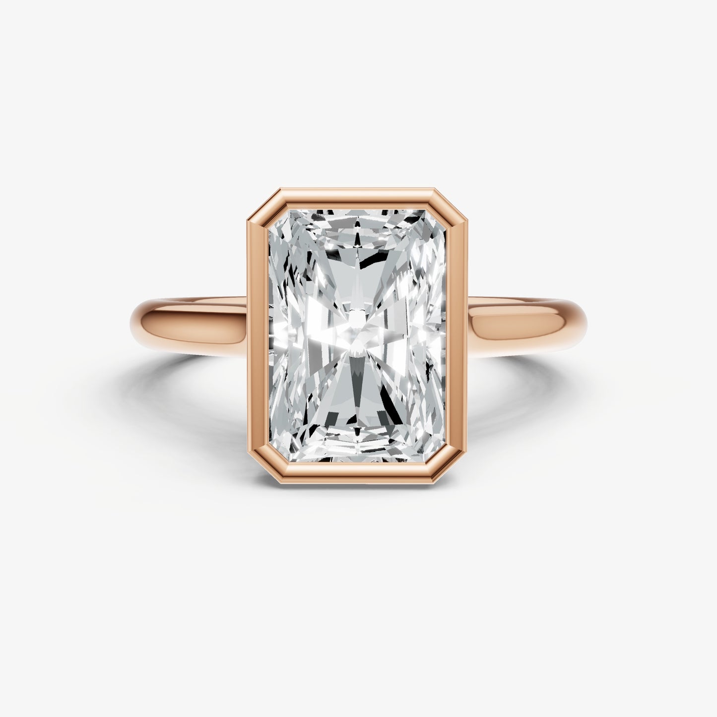 Radiant Bezel Set Cathedral Set Engagement Ring