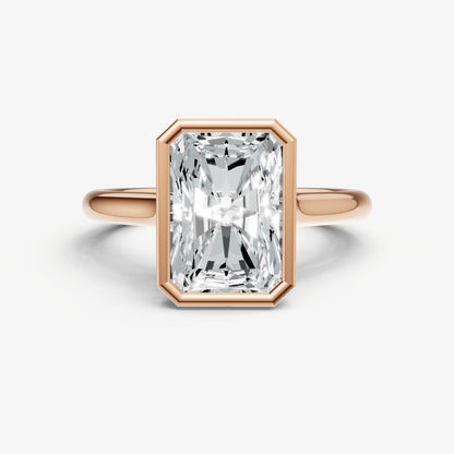Radiant Bezel Set Cathedral Set Engagement Ring