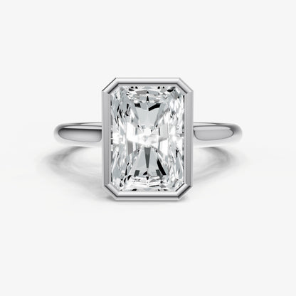 Radiant Bezel Set Cathedral Set Engagement Ring