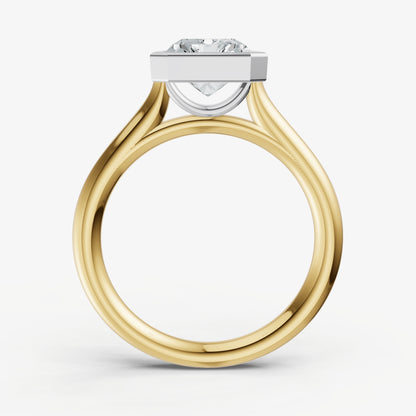 Radiant Bezel Set Cathedral Set Engagement Ring