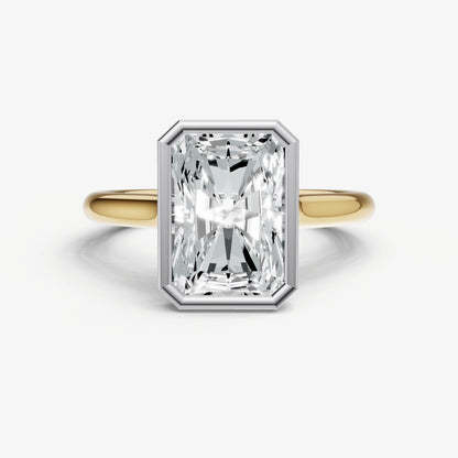 Radiant Bezel Set Cathedral Set Engagement Ring