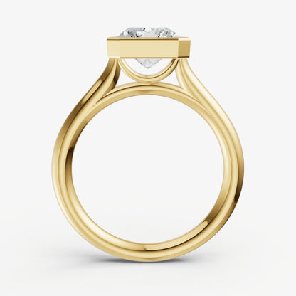 Radiant Bezel Set Cathedral Set Engagement Ring