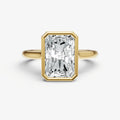 Radiant Bezel Set Cathedral Set Engagement Ring