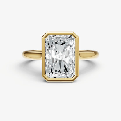 Radiant Bezel Set Cathedral Set Engagement Ring