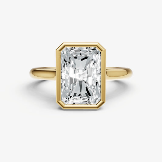 Radiant Bezel Set Cathedral Set Engagement Ring