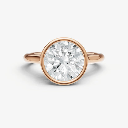 Round Bezel Set Cathedral Set Engagement Ring