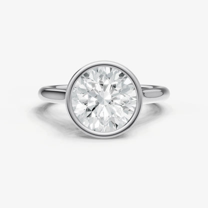 Round Bezel Set Cathedral Set Engagement Ring